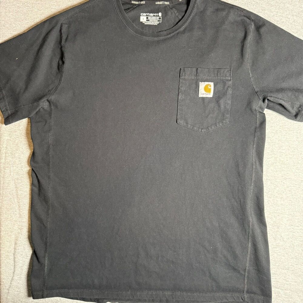 Carhartt Force Men's Relaxed Fit Crew Neck Pocket Logo Tee Black L